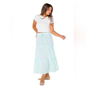 NWT Floral Lined Tiered Maxi Skirt XXL 20